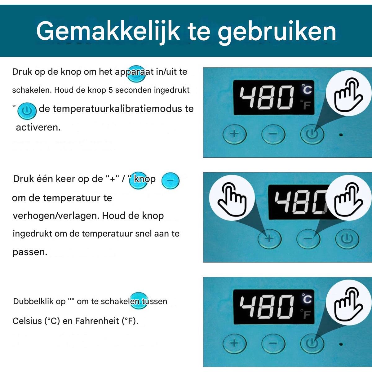 GELLDG Soldeerbout met Snel Opwarmen - Draadloze Lötstation met USB-C & Type-C Poorten - Automatisch Temperatuur Geheugen - Geschikt voor Makita 18V Accu - Voor Elektronica Reparatie en Huisprojecten - Kunststof Behuizing - 5.2x11.4x8.5cm – foto 4