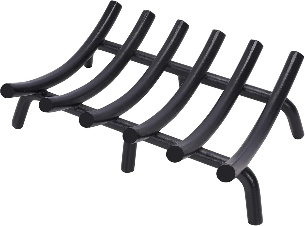Haard Rooster - Hout Houder - Open Haard - Massief Staal - 17 Inch - Zwart
