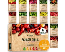 Chili Zaden Set - Pittige Pepers - Zelf Kweken - 12 Scherptegraden - 10 x 5 x 2 cm