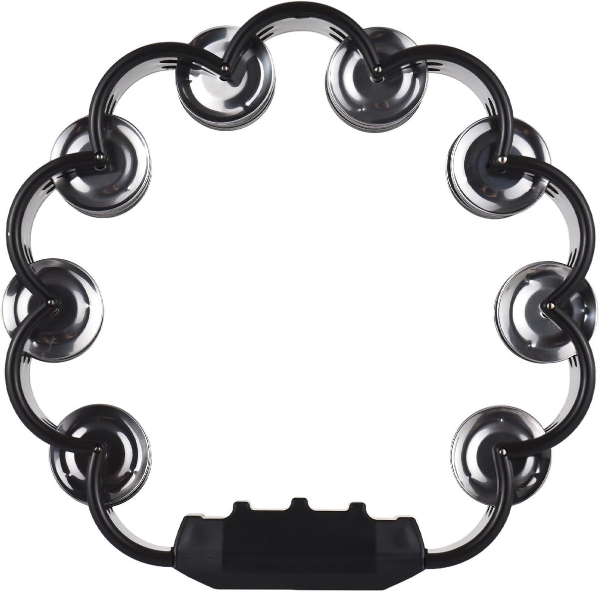 Hand Tamboerijn - Percussie Instrument - Muziek Maken - Dubbele Jingles - 214 gram - Zwart