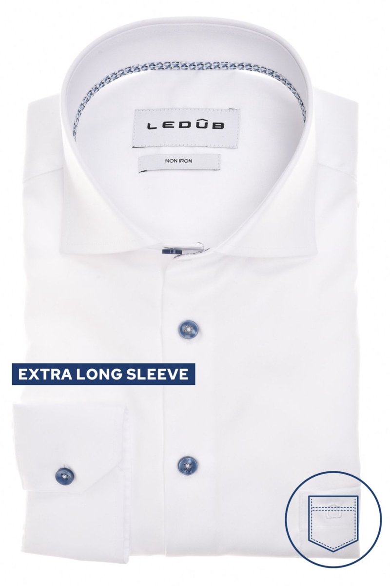Ledûb modern fit wit mouwlengte 7