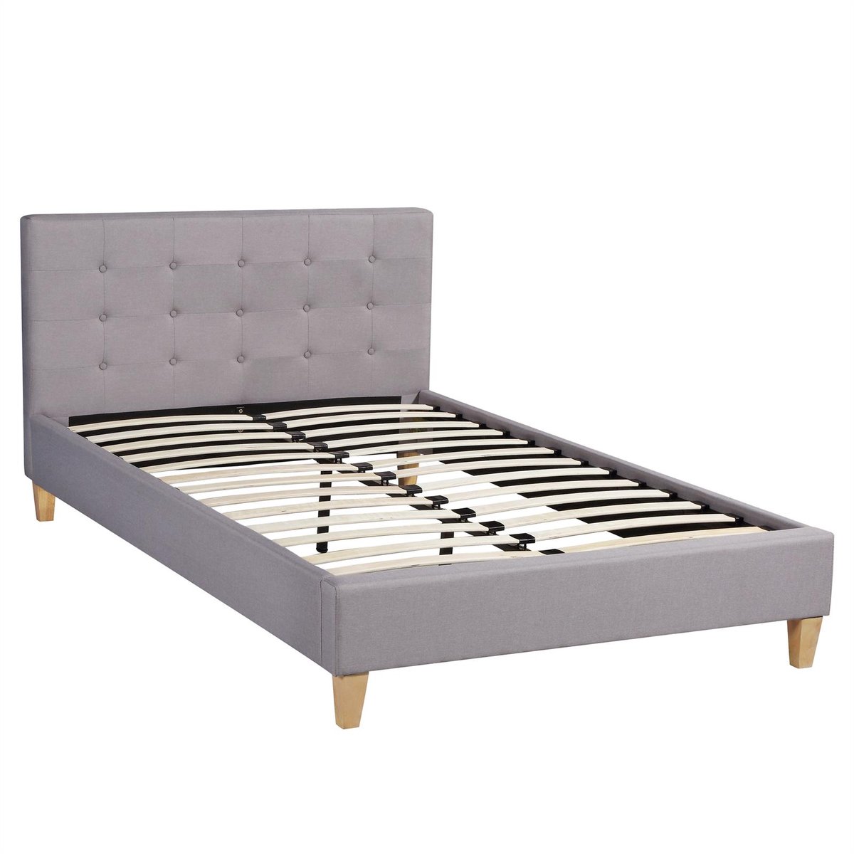 ADELE gestoffeerd bed 120 cm in grijs