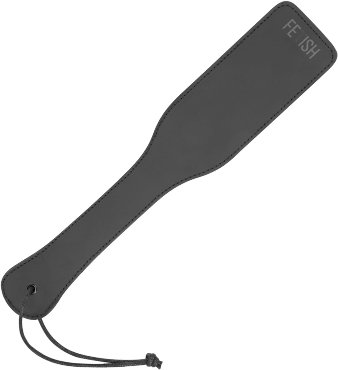 Fetish Submissive - Zweep - Zwarte Paddle met Hechtingen - Kunstleer - 34cm | BDSM | Fetish