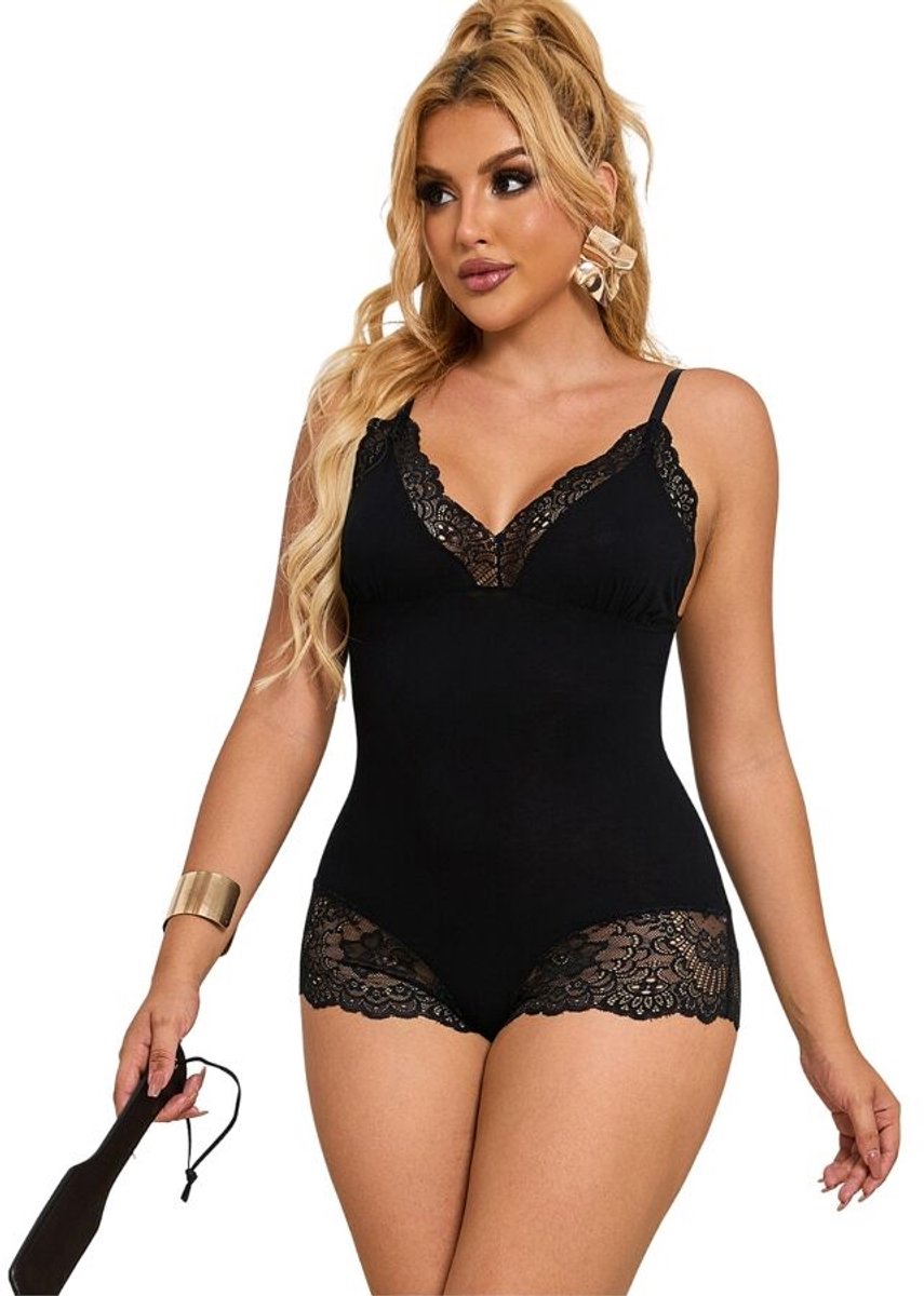 SUBBLIME - BLACK FLORAL LACE DETAIL TEDDY | EROTISCHE BODY | LINGERIE | SEXY LINGERIE