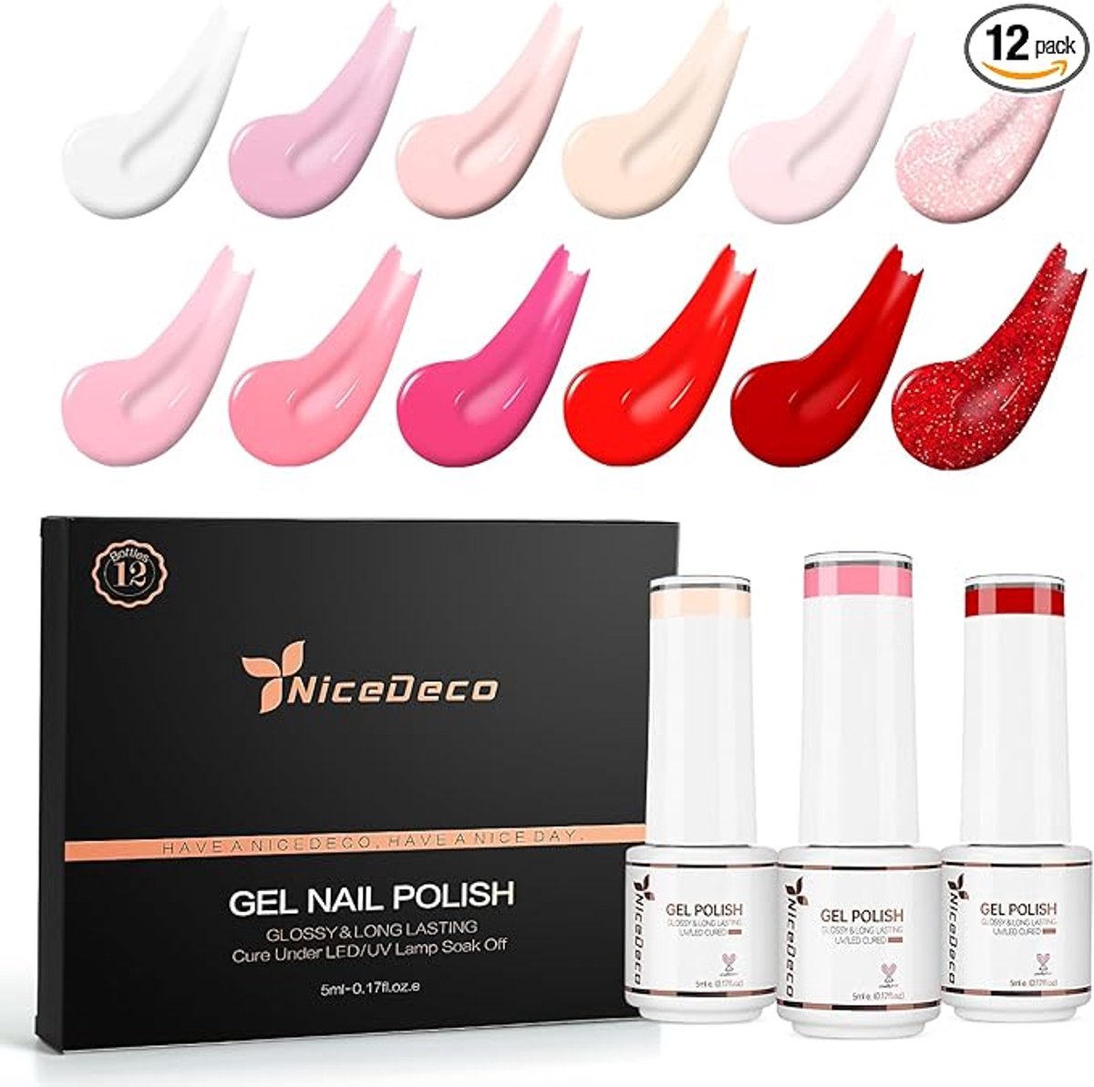 Free Kleuren Gellak Set 12 x 5ML Valentijnsdag Nagellak Set, Kit 9