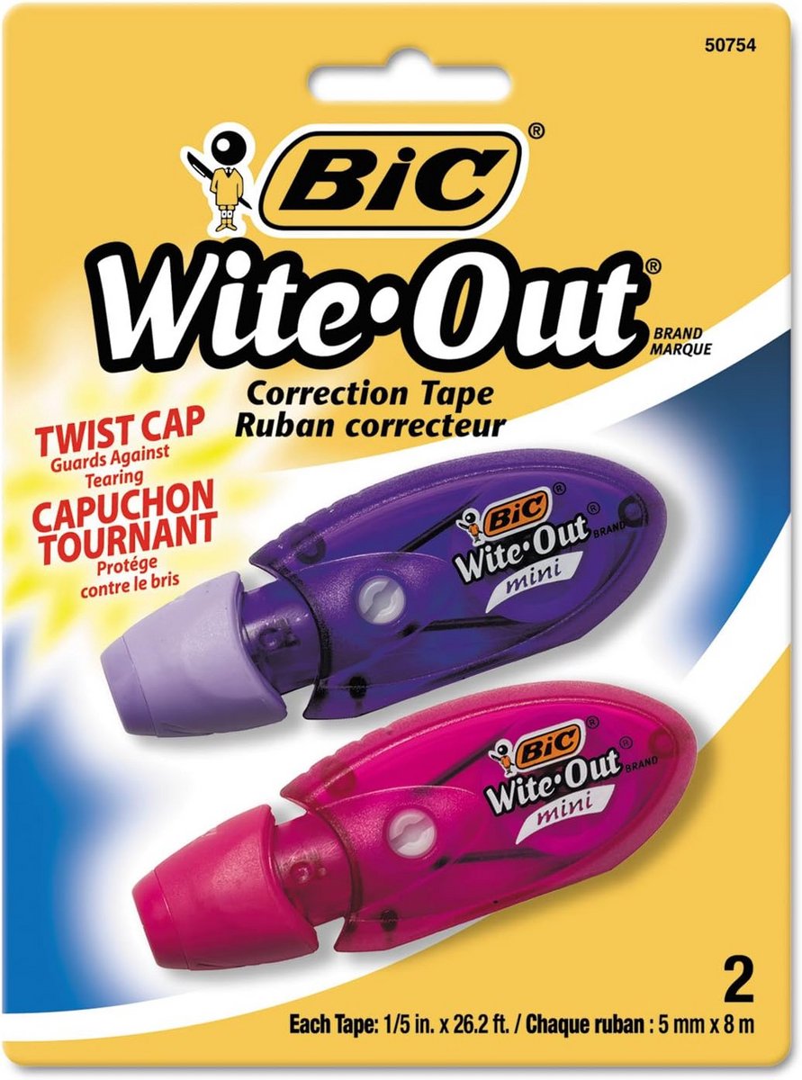 Mini Roller Correctietape Set - 2 Stuks - Smalle Band voor School en Kantoor