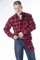 Flannelshirt, kleur zwart/rood geruit, maat 4XL