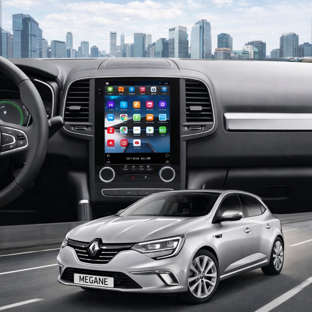 ADIVOX 9.7 inch voor Renault Megane 4/Talisman Android 15 CarPlay/Auto/Wifi/DSP/5G/QLED/DAB+