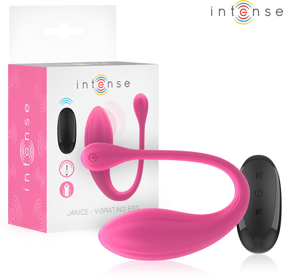 Intense - Janice U Vibrator Double Stimulation 10 Vibrations Pink Remote Control