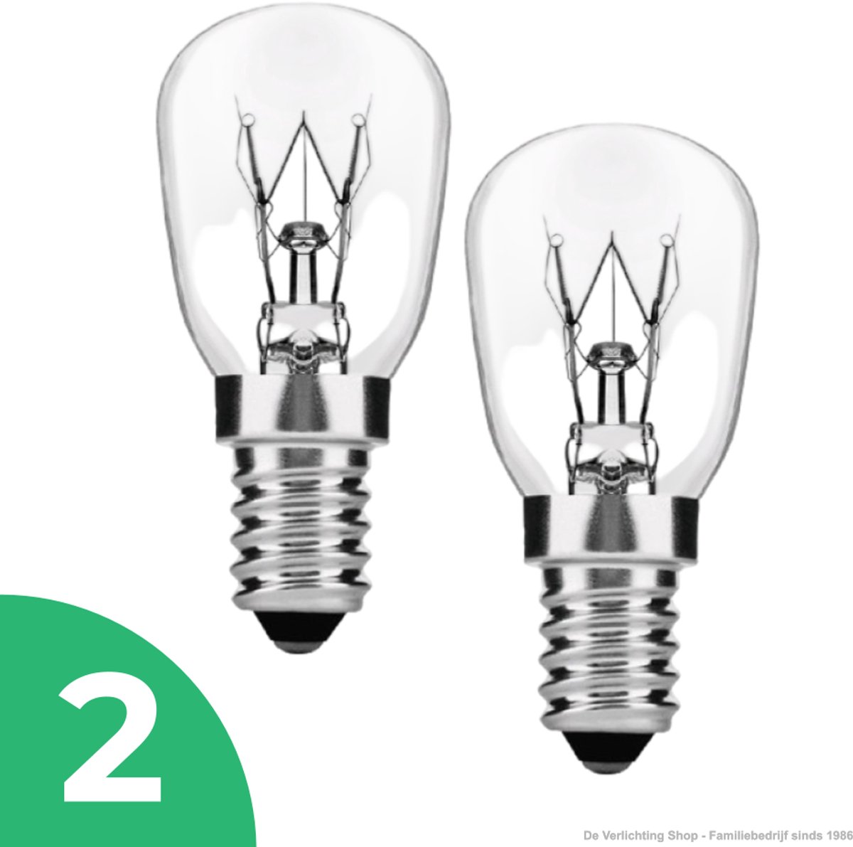 Trixline Mini Gloeilamp E14 - 15W - Warm Wit Licht (2700K) - 85 lm - 1 jaar - Niet Dimbaar - 2 stuks - Special Ovenlamp 300°C