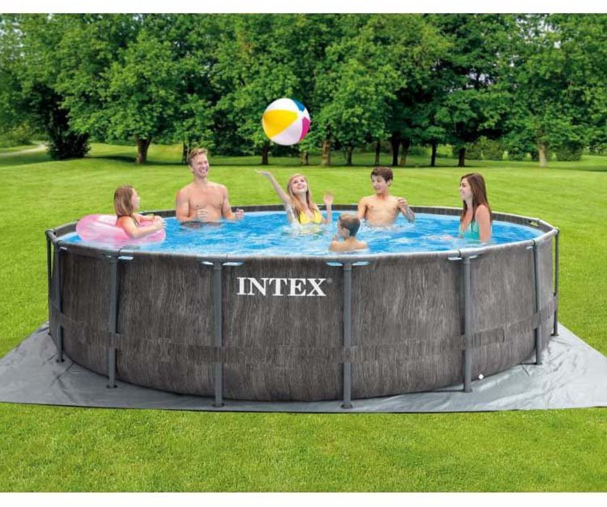 Intex Greywood Prism Frame zwembadset met filterpomp - Ø 457 x 122 cm