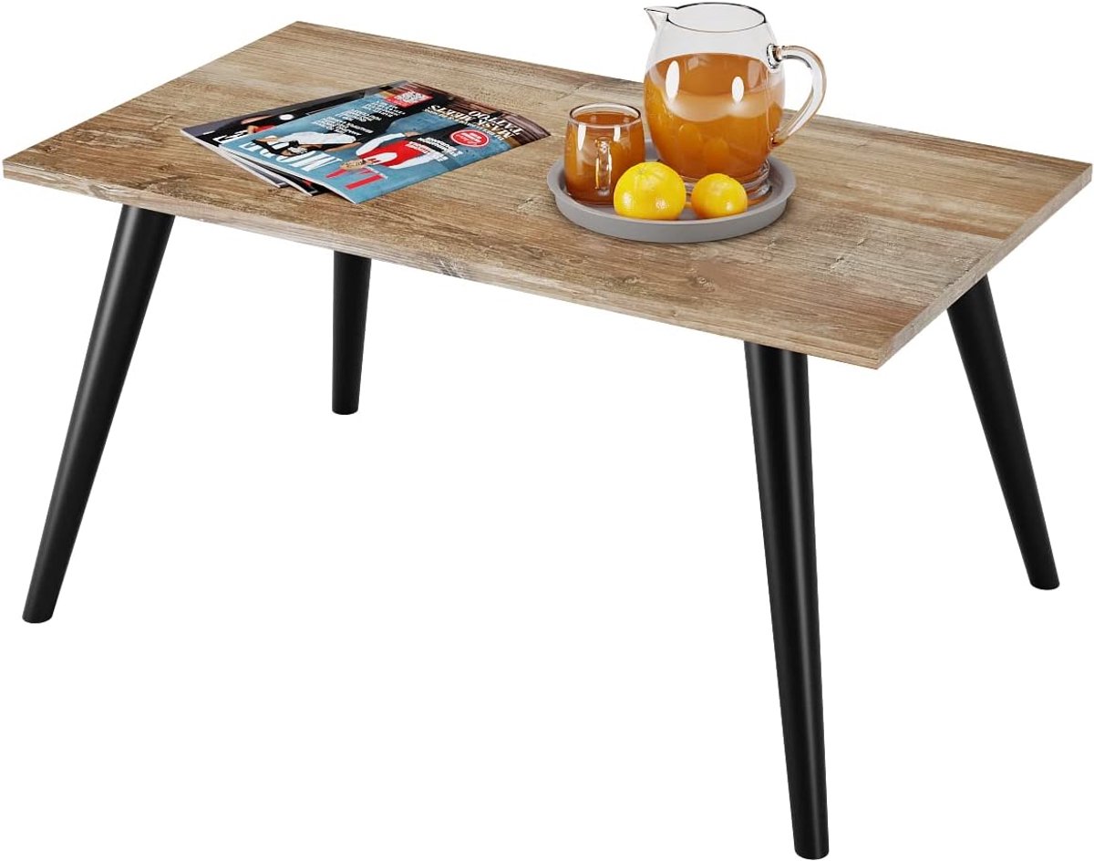 BOGATECO Scandinavische Salontafel 90 x 50 x 47 cm - Banktafel met Beukenhouten Poten - Moderne Woonkamertafel - Keuze uit 7 Kleuren