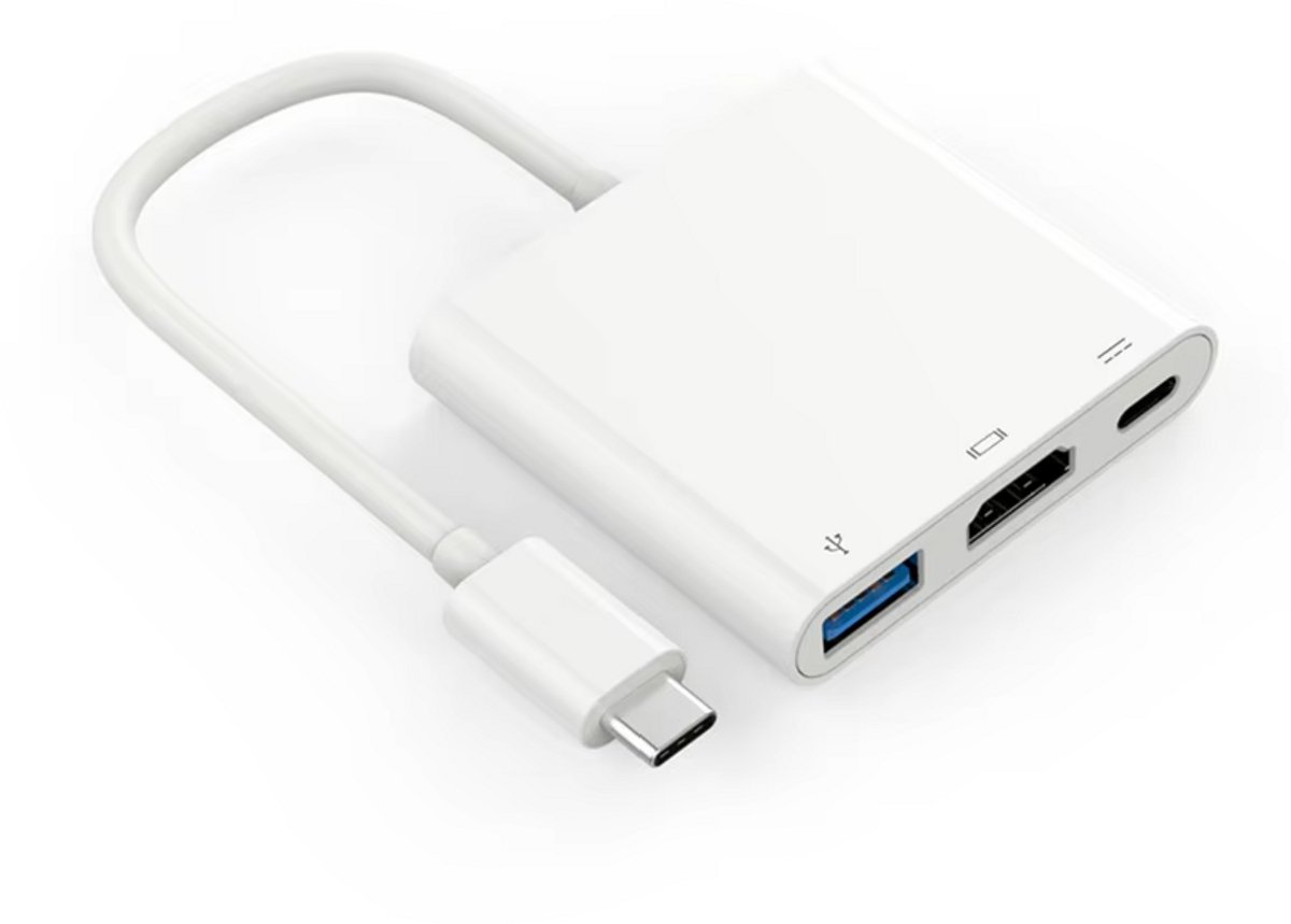 USB-C Hub met HDMI 4K – USB-C naar HDMI Multiport Adapter met USB 3.0 en Power Delivery – USB-C Adapter voor MacBook, iPad Pro, Laptop en Smartphone