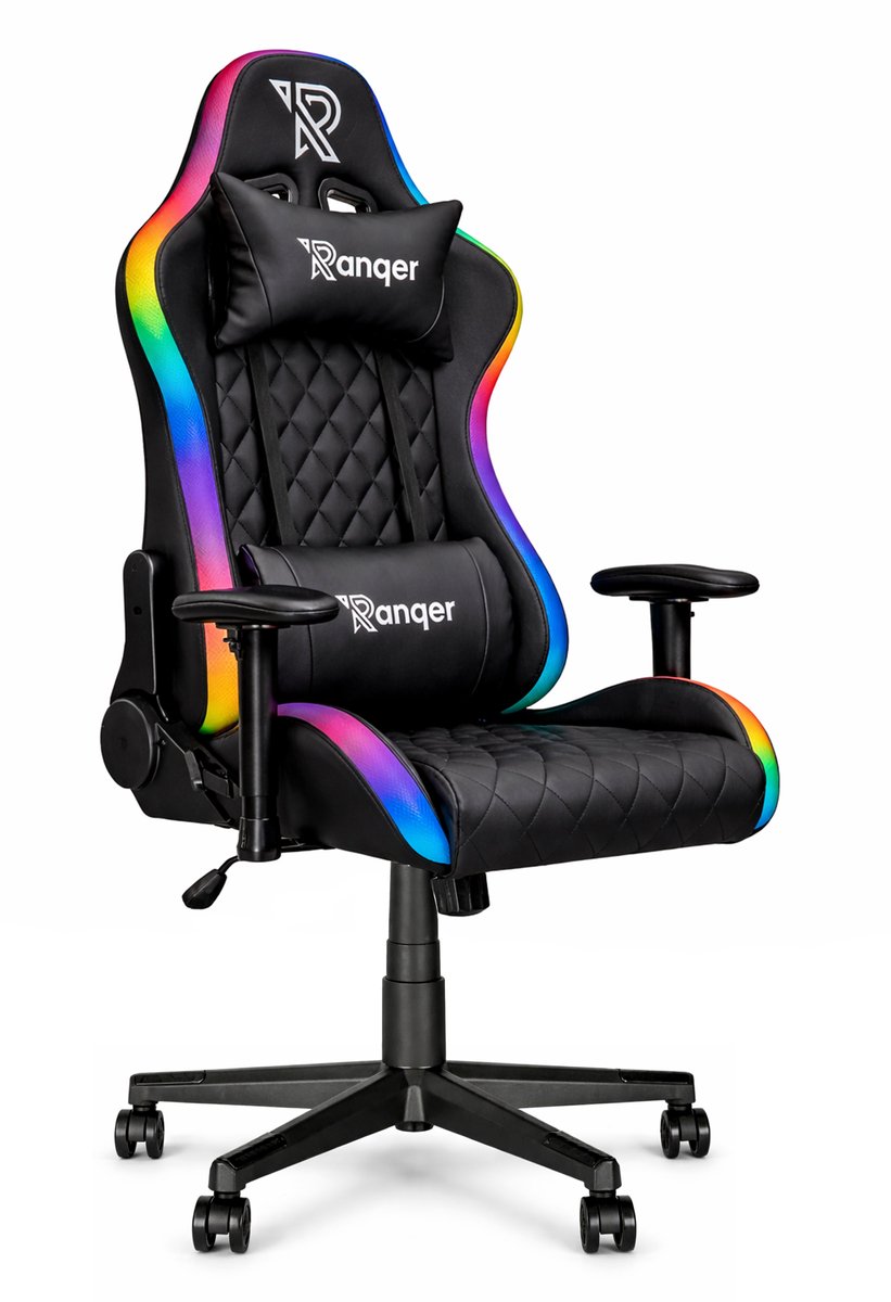 Ranqer Halo Gamestoel RGB / LED - Gaming Chair - RGB verlichting - Gaming Stoel met licht - Zwart thumbnail 6