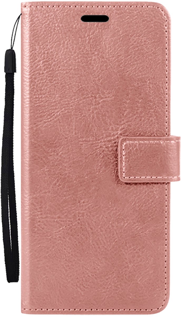 Hoes - Met Pasjeshouder - Geschikt voor Google Pixel 10a - Luxe Bookcase Portemonee - Flip Case - Kunstleer Book Case - Flipcase - Book Cover - Walletcase - PortemonneeHoes - Rosé goud