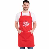 Tablier de Chef - Rouge - 60 x 80 cm - Tablier de Cuisine BBQ Tablier - Qualité Horeca - Tablier de Cuisine Hommes