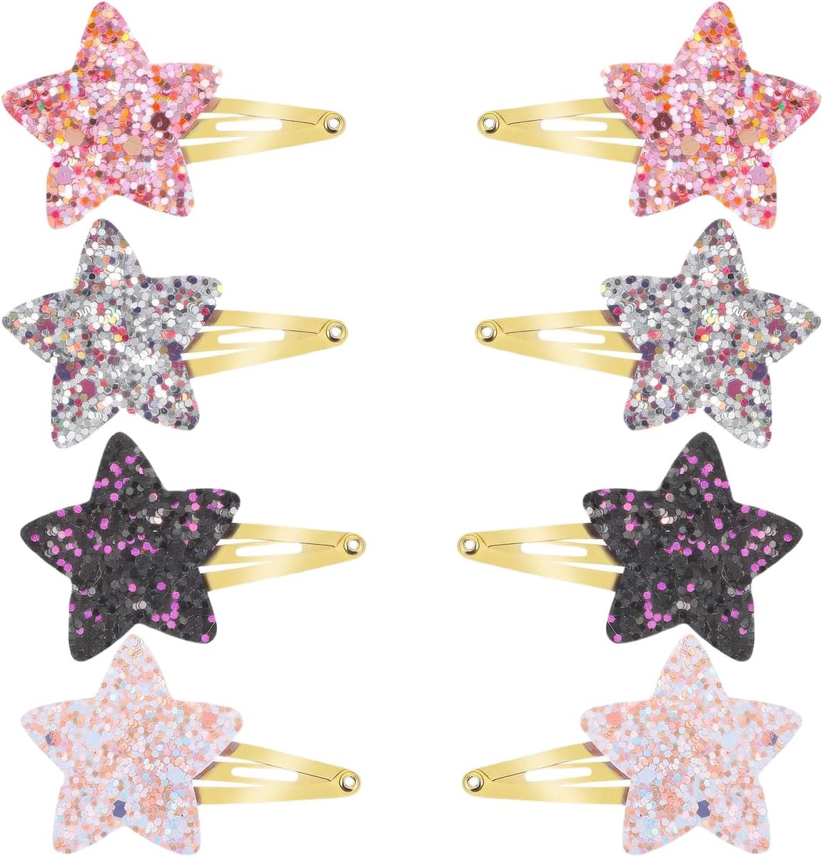 Haarspeldjes voor Meisjes - 8 Glinsterende Ster Haaraccessoires