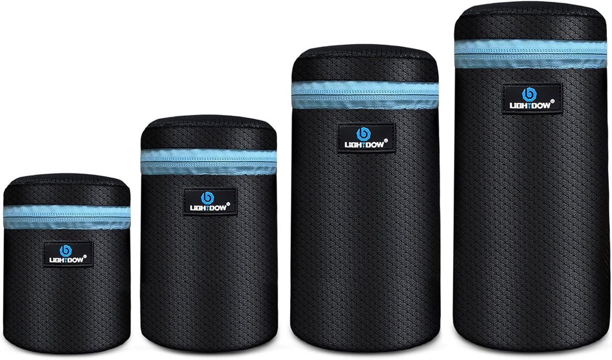 4-delige Lens Pouches Set van Neopreen voor Camera