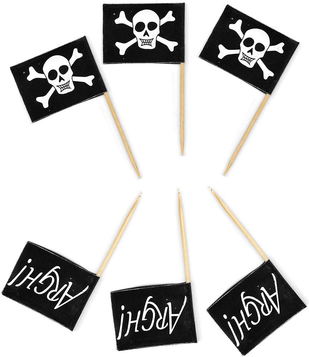 Pirate Vlaggen Cocktailprikkers - 50 Stuks voor Feesten