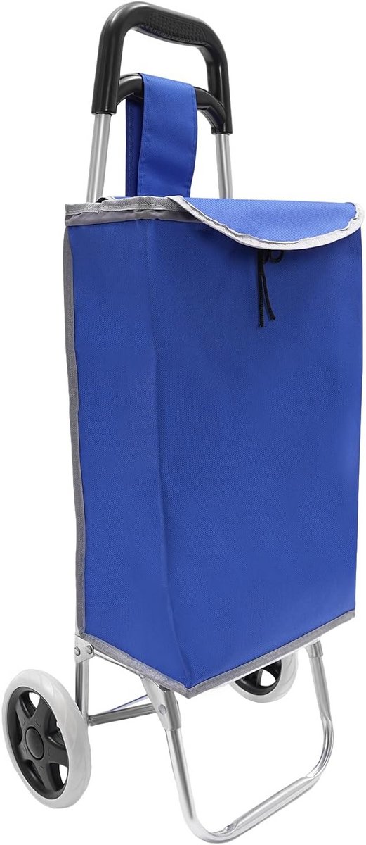 Traploper Boodschappentrolley - Inklapbare Winkelwagen tot 25 kg - Modern Design - Blauw