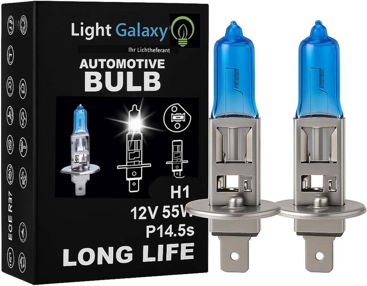 H1 Halogeenlamp 12V 55W - Helder Licht voor Auto Koplampen (Set van 2)