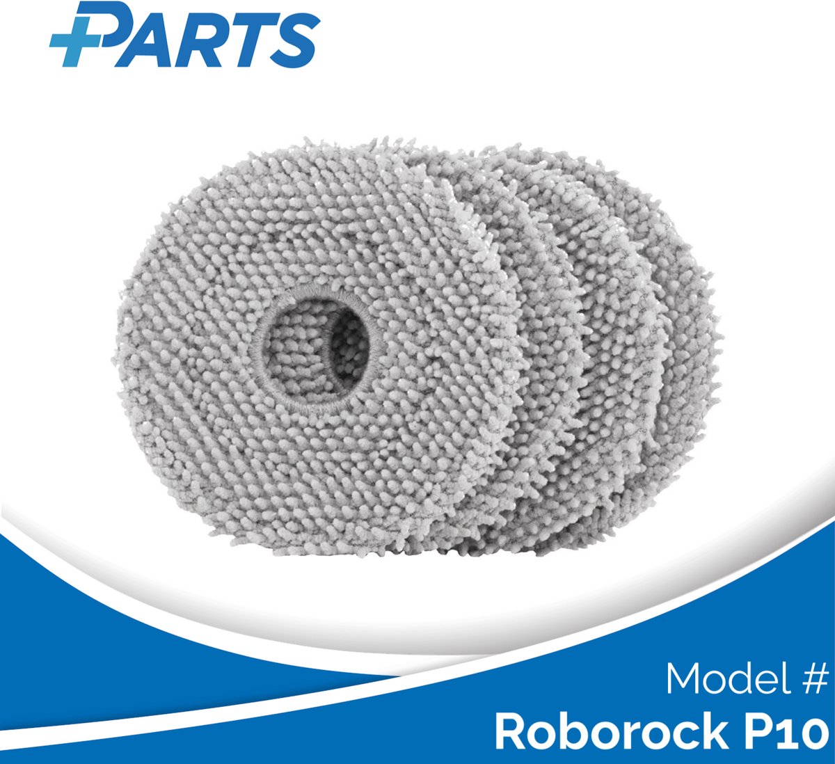 Roborock P10 Dweilpads (4 Stuks, Plus.Parts® alternatief voor 8.02.0246)