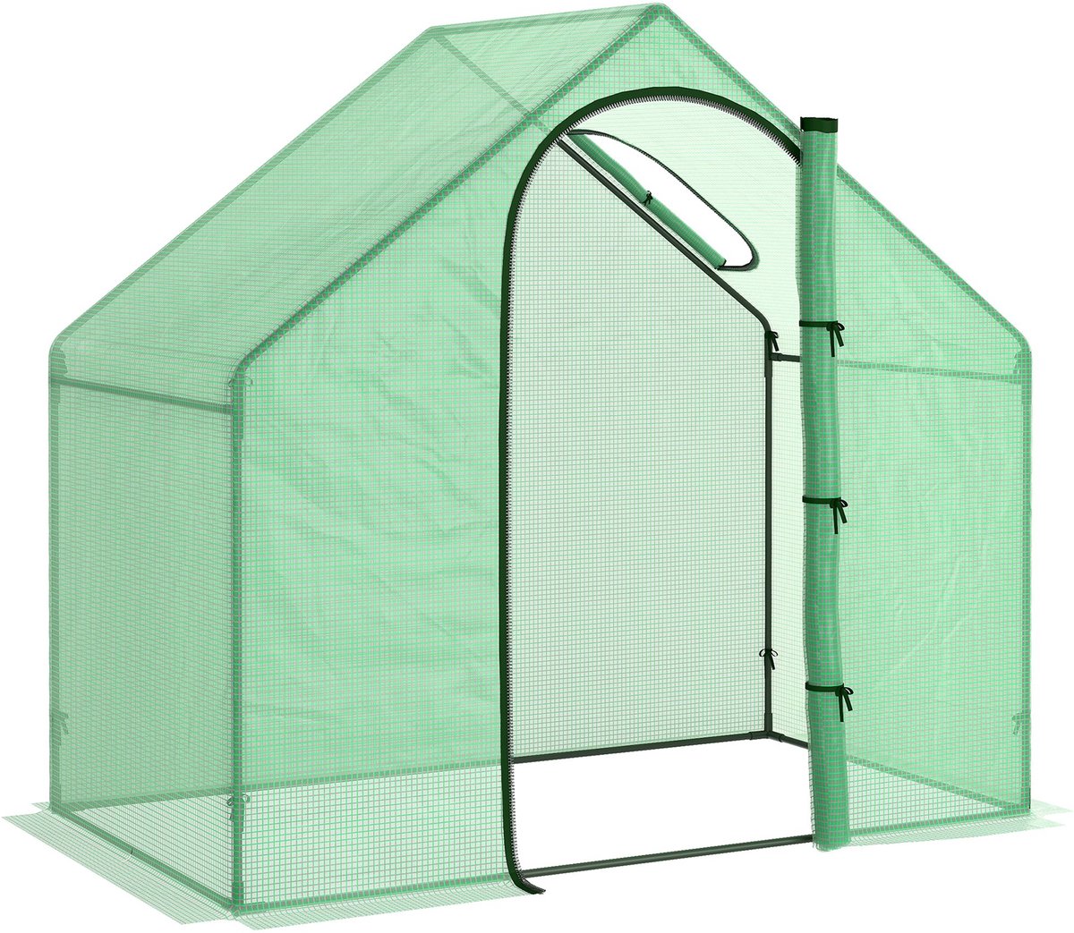 REDOM - Inloopkas - Met Raam En Ritssluitingdeur - Voor Moestuin En Tuin - Stalen Frame - Groen - 180 x 100 x 168 cm