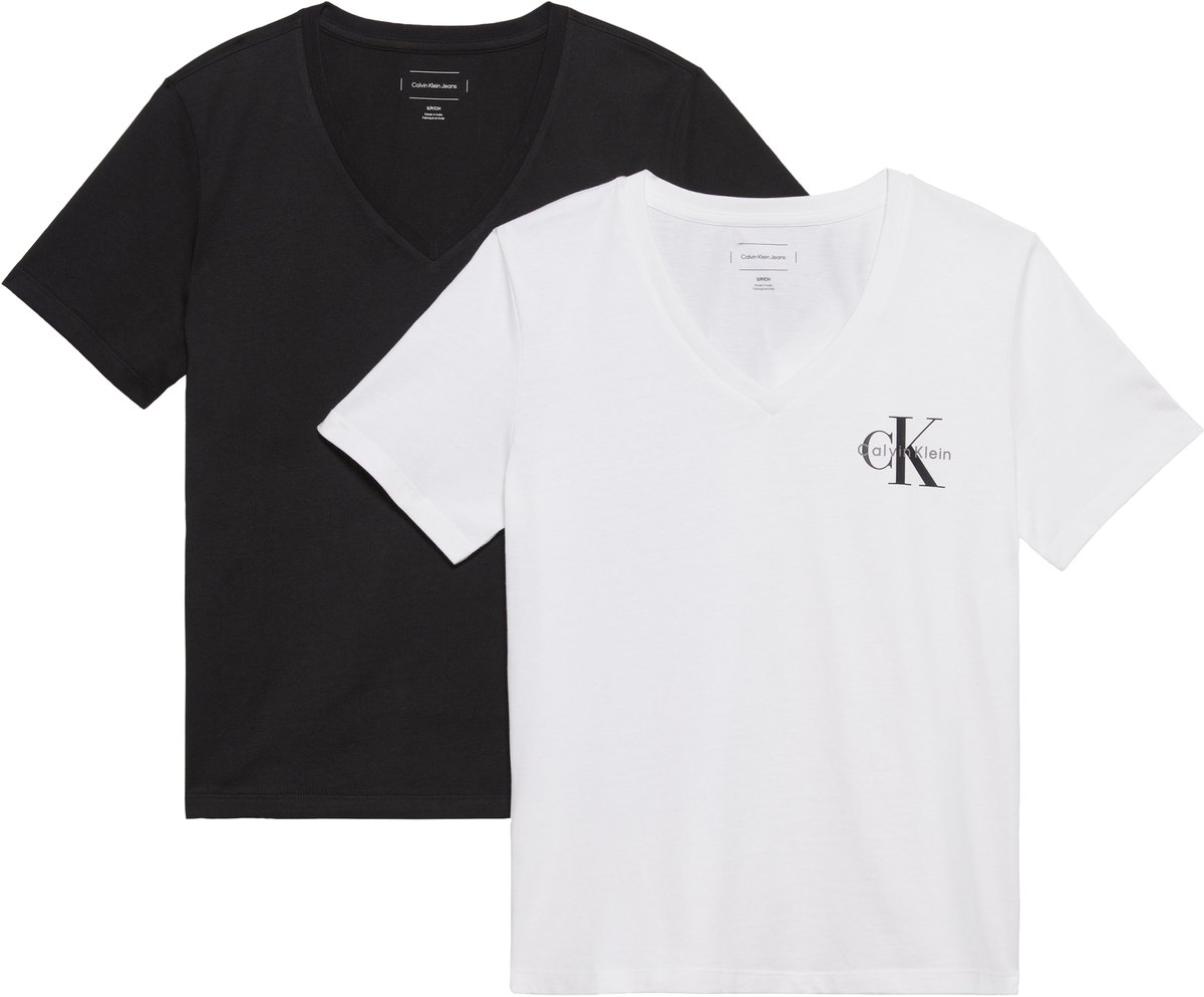 Calvin Klein Jeans 2 Pack Cotton Monogram T-Shirts Zwart