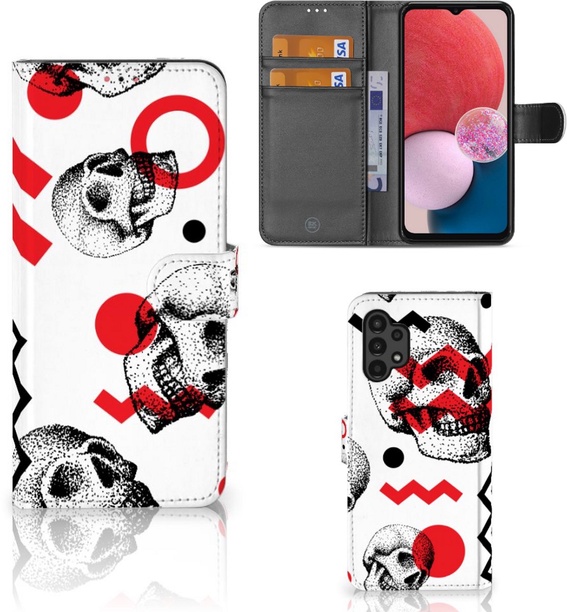 Telefoonhoesje met Naam Samsung Galaxy A13 (4G) Skull Red
