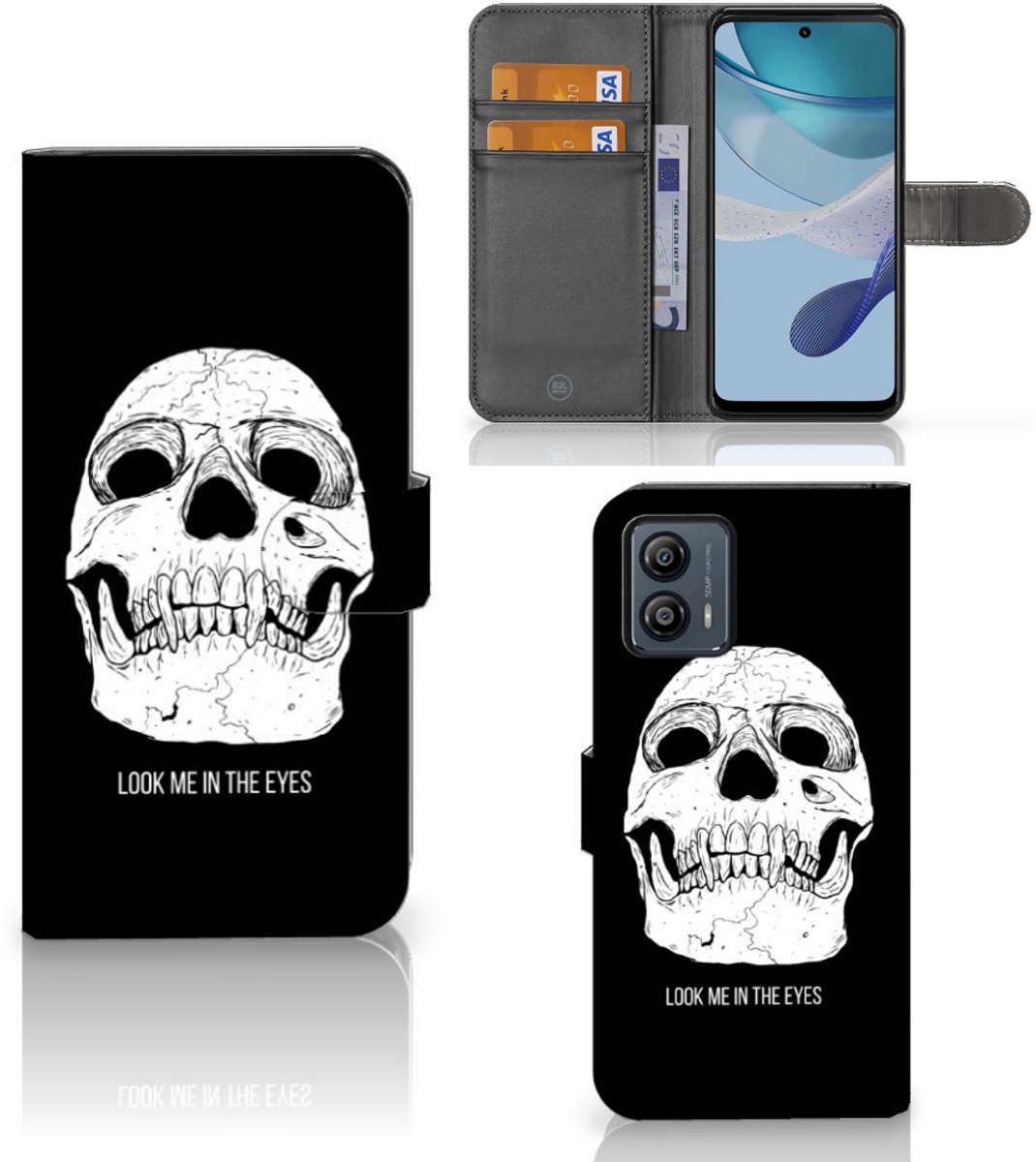 Telefoonhoesje met Naam Motorola Moto G53 Skull Eyes