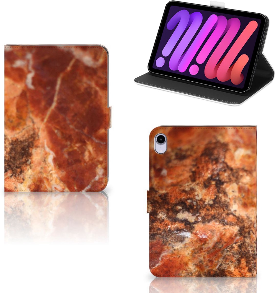 iPad Mini 6 (2021) Leuk Tablet hoesje Marmer Bruin