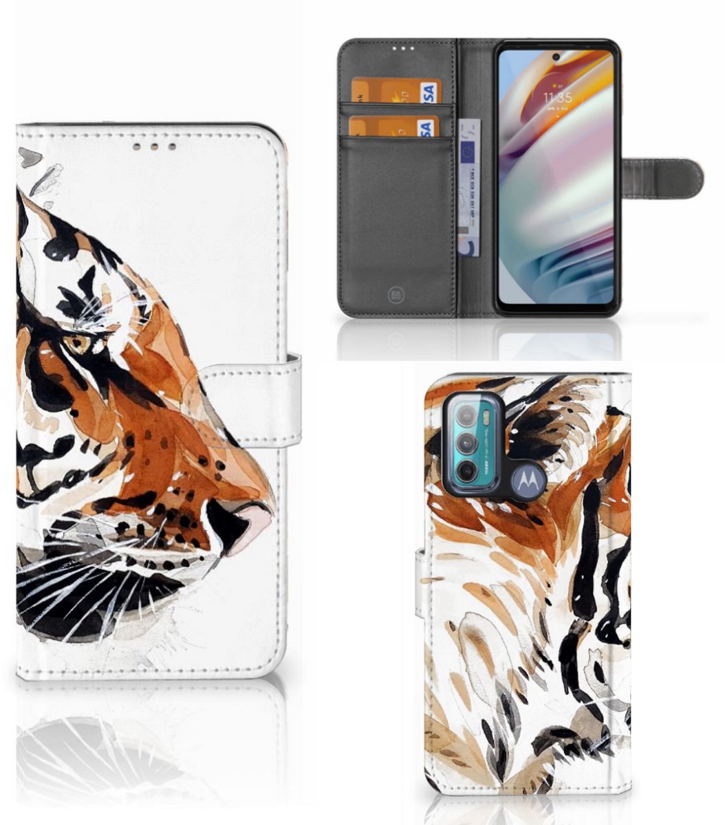 Hoesje Motorola Moto G60 Watercolor Tiger