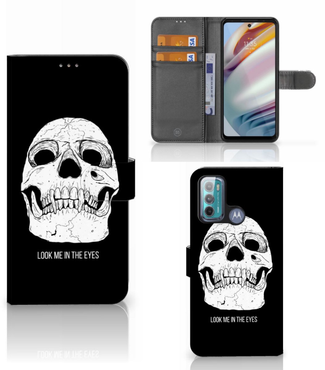 Telefoonhoesje met Naam Motorola Moto G60 Skull Eyes