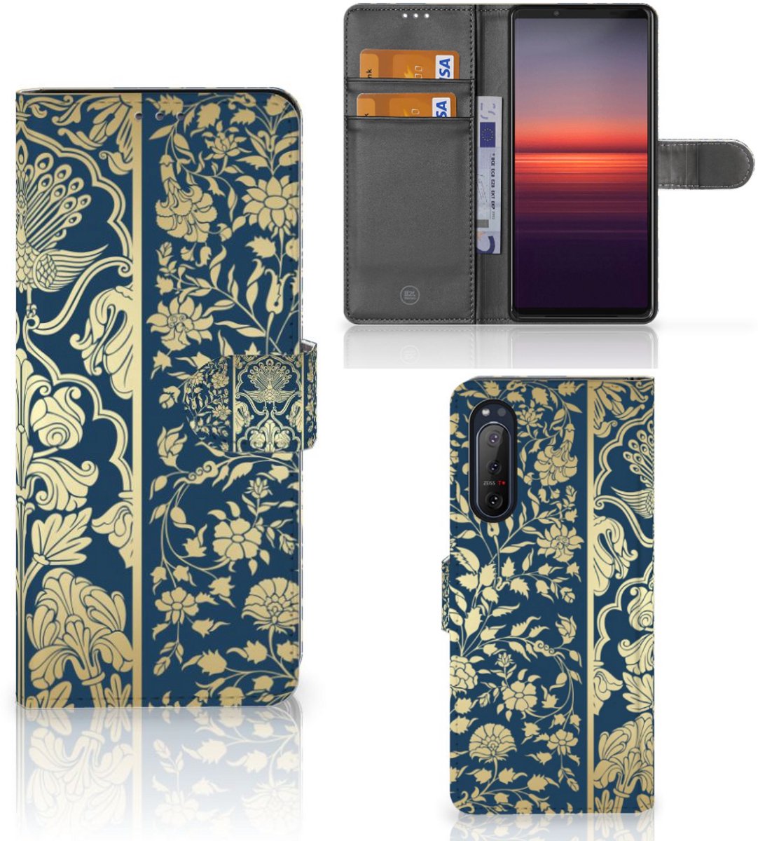 Sony Xperia 5II Hoesje Beige Flowers