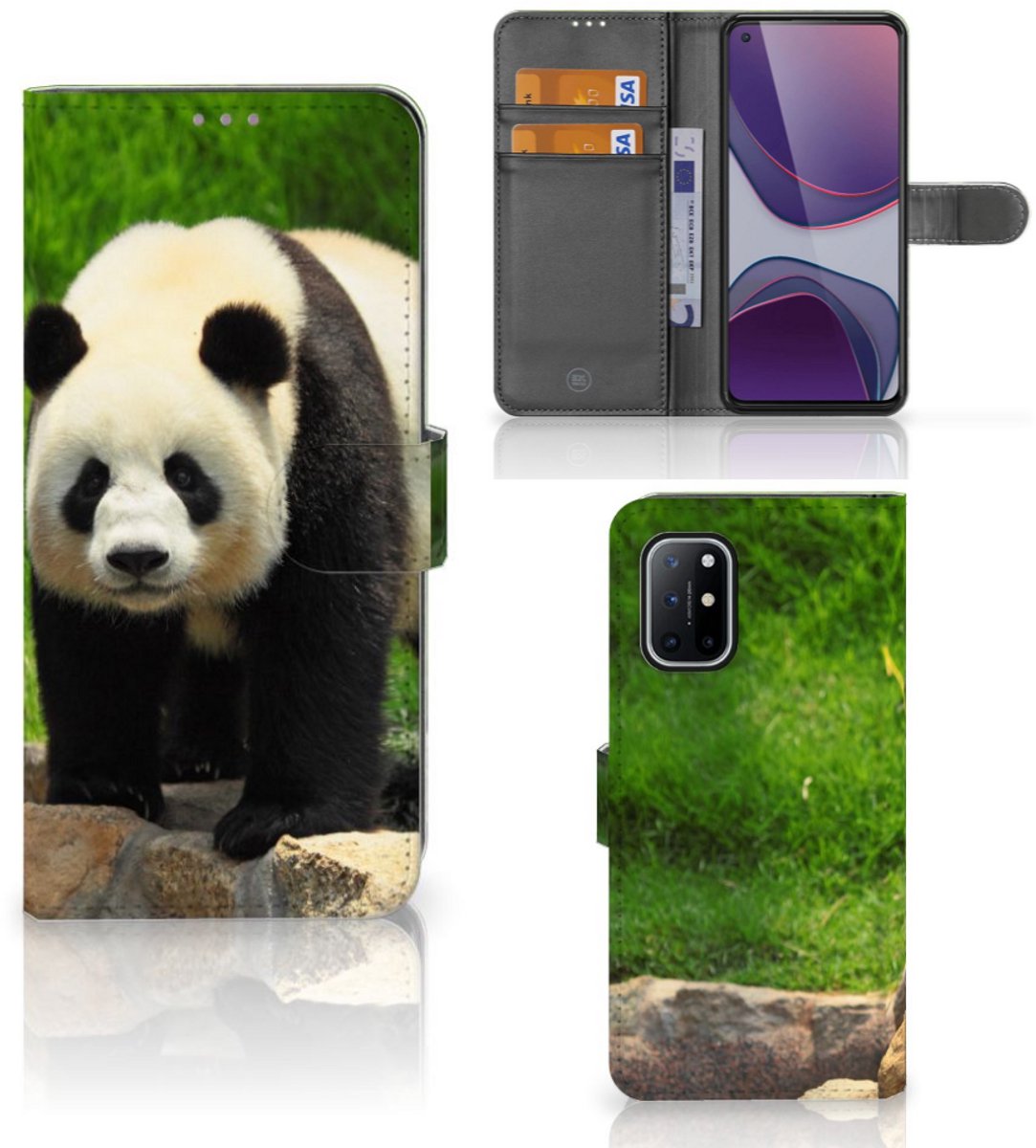 OnePlus 8T Telefoonhoesje met Pasjes Panda