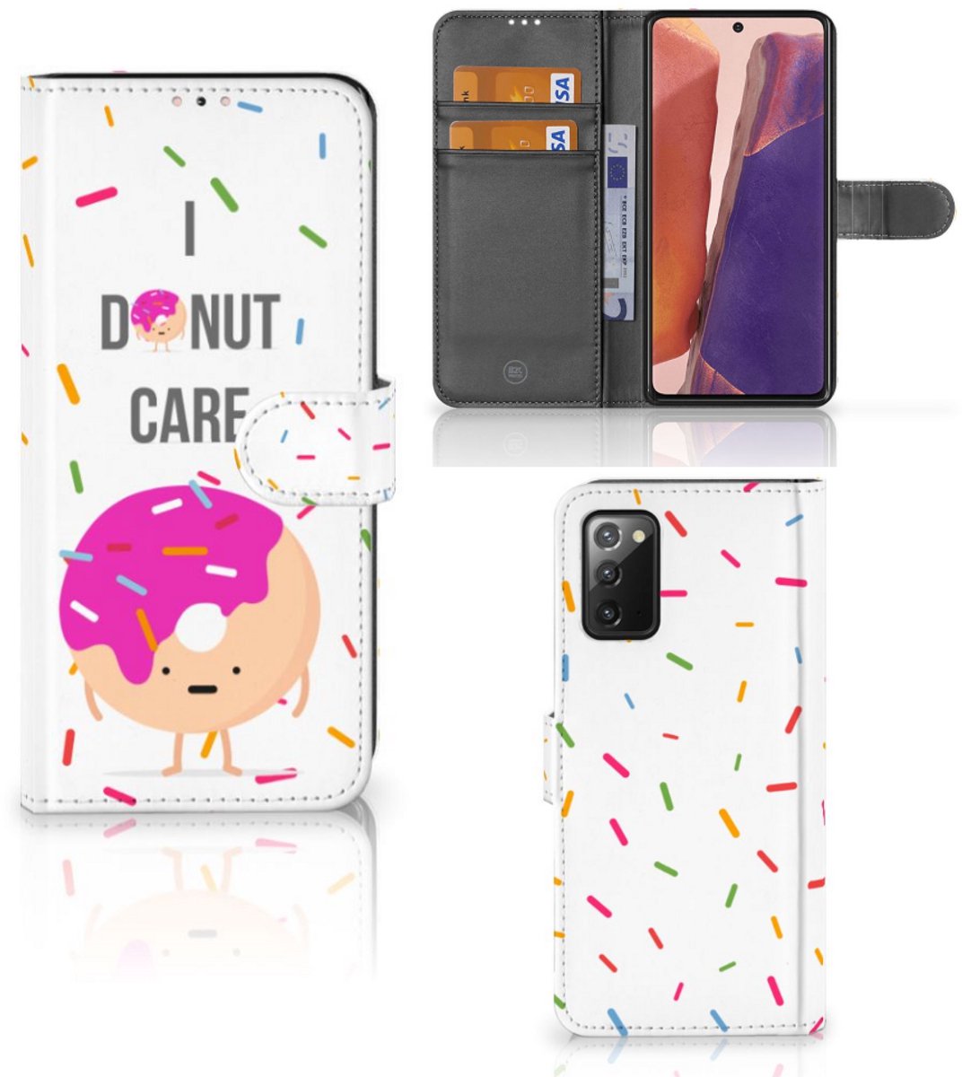 Samsung Galaxy Note 20 Book Cover Donut Roze