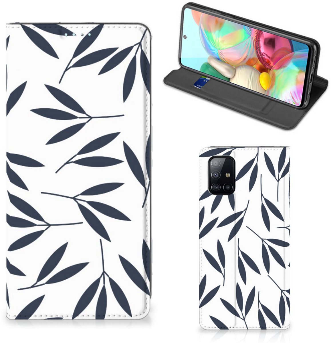 Samsung Galaxy A71 Smart Cover Leaves Blue