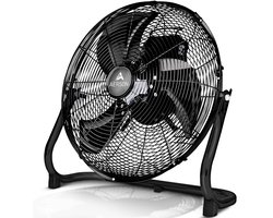 AERSON vloerventilator 30 cm | waaier met drie standen 55W | staande ventilator | hoge luchtstroom | robuuste metalen uitvoering | hellingshoek ca. 110 graden