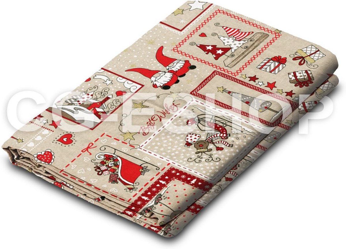 Kerst Tafelkleed Katoen Italiaans Vakmanschap Diverse Formaten