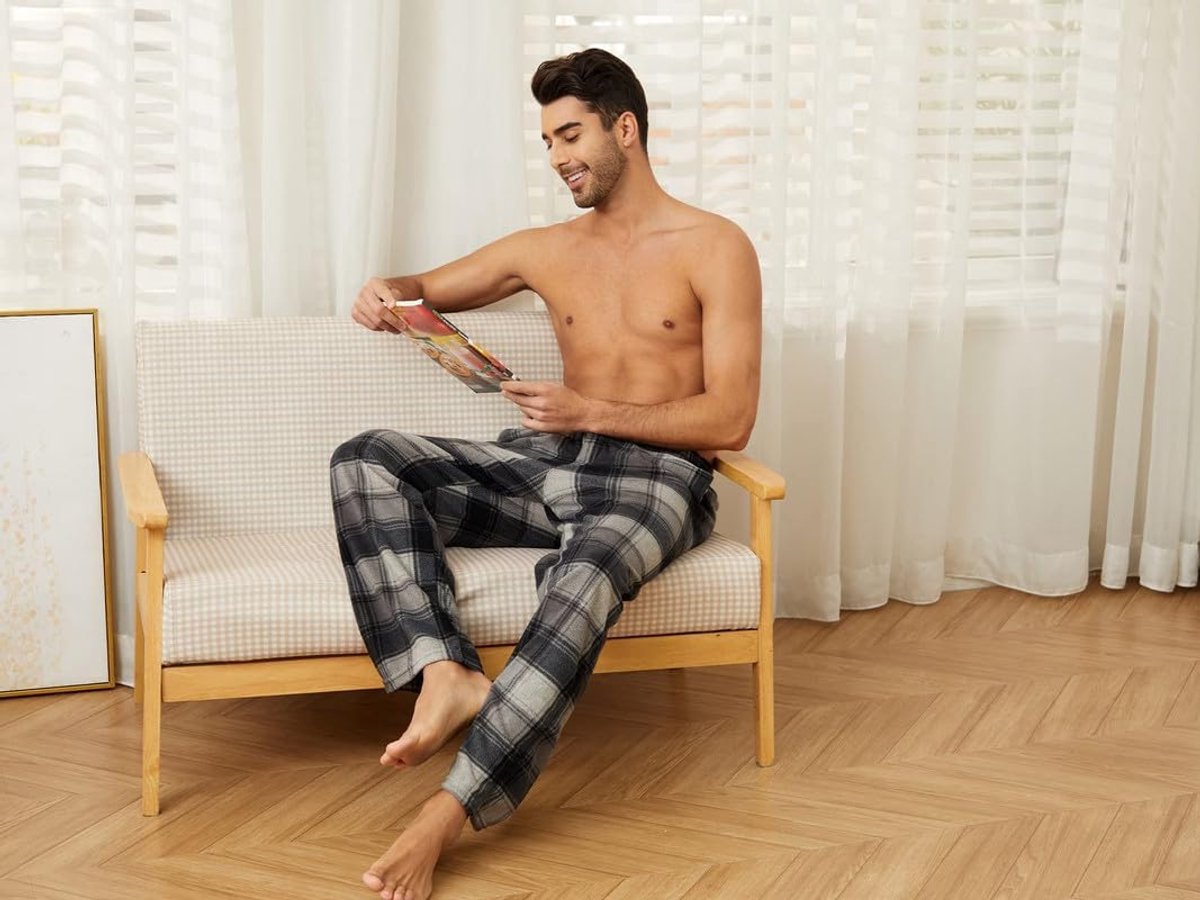 Warme Fleece Pyjamabroek voor Heren - Geruit & Zacht Loungebroek met Zakken