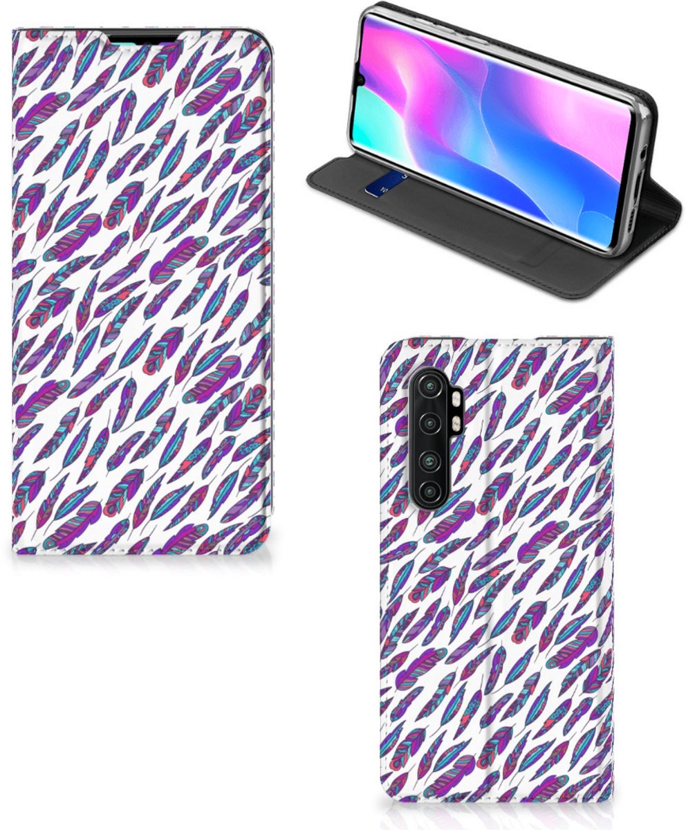 Xiaomi Mi Note 10 Lite Hoesje met Magneet Feathers Color