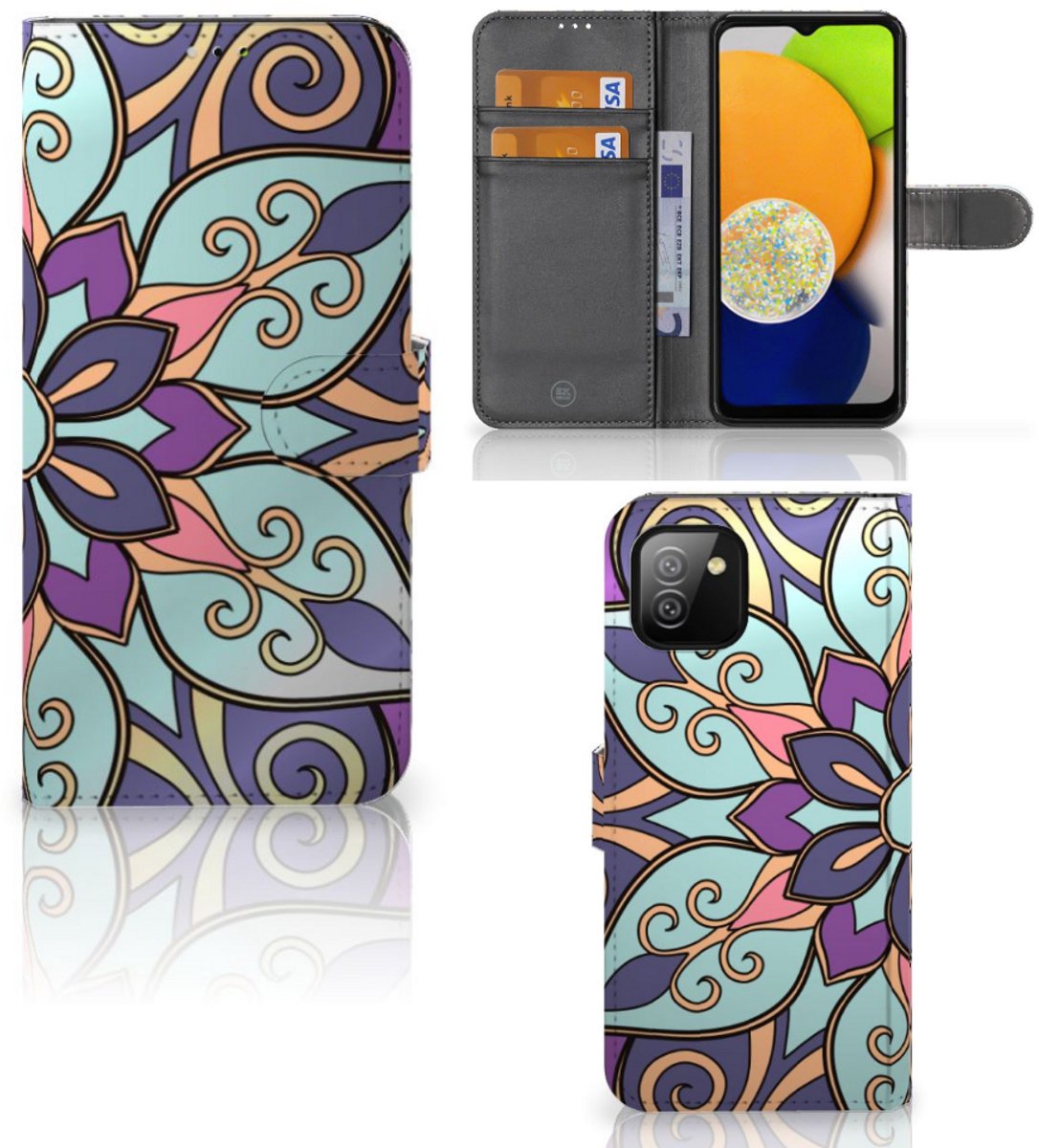 Samsung Galaxy A03 Hoesje Purple Flower