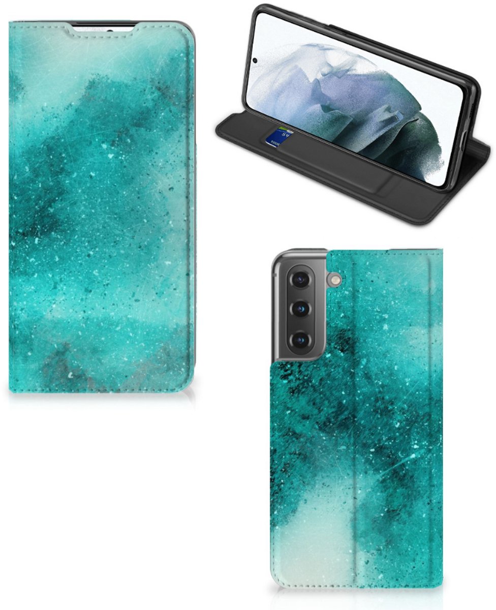 Bookcase Samsung Galaxy S21 FE Painting Blue