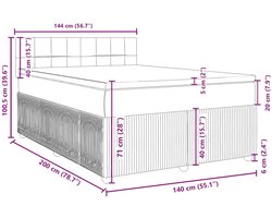 vidaXL - Boxspring - met - matras - fluweel - blauw - 140x200 - cm