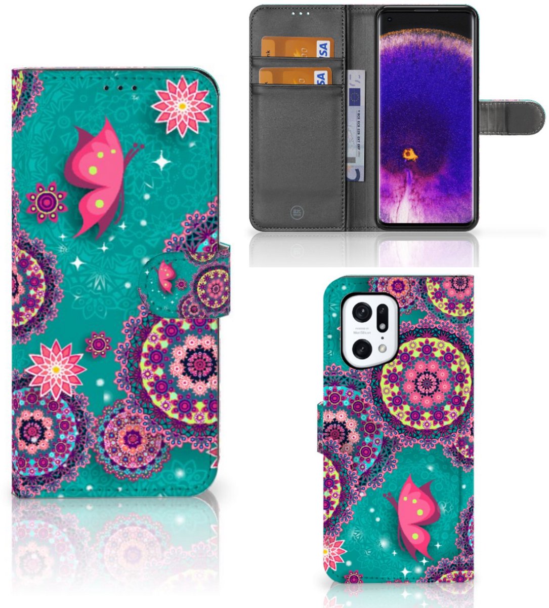 OPPO Find X5 Pro Hoesje Cirkels en Vlinders