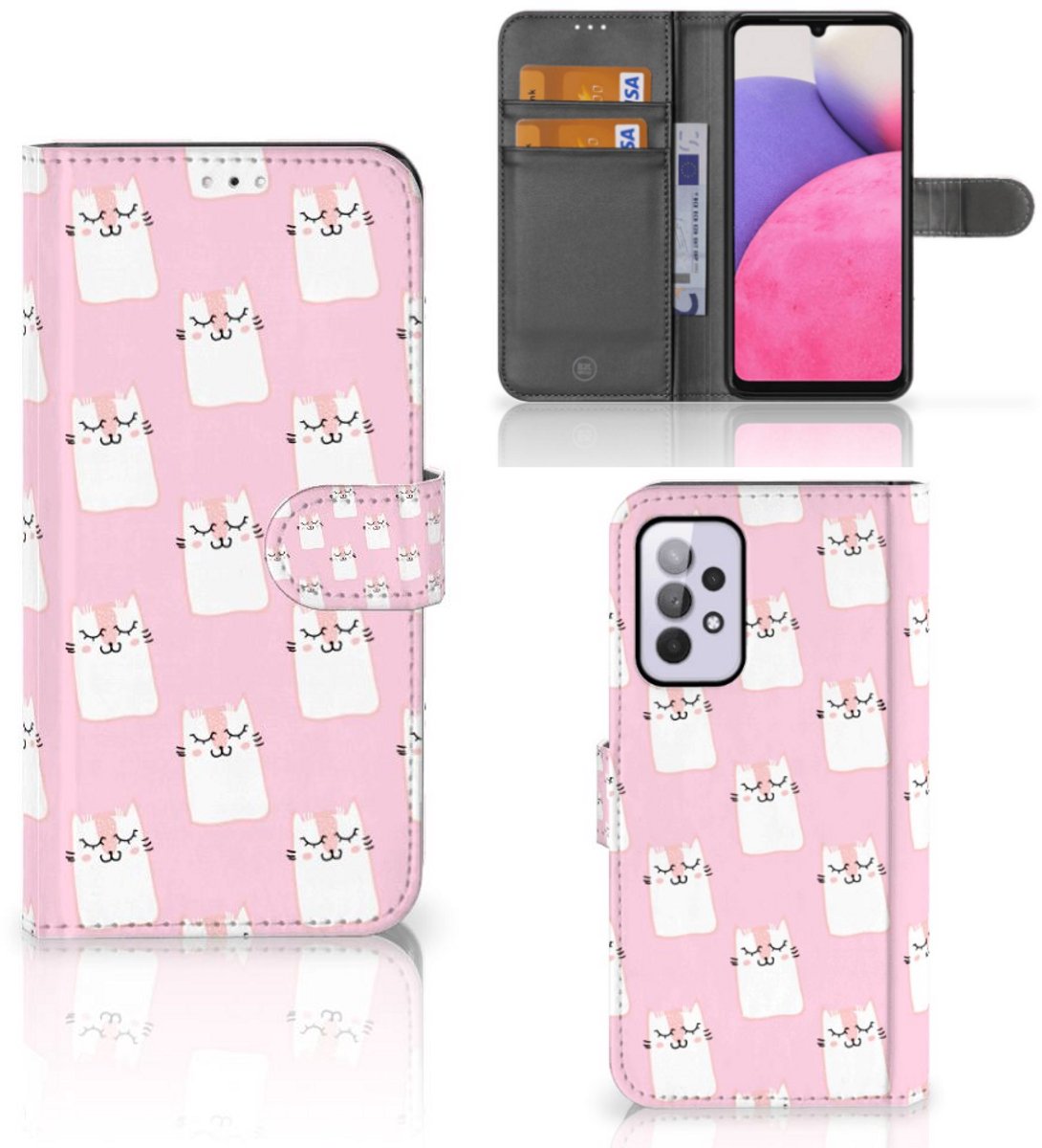 Samsung Galaxy A33 5G Telefoonhoesje met Pasjes Sleeping Cats
