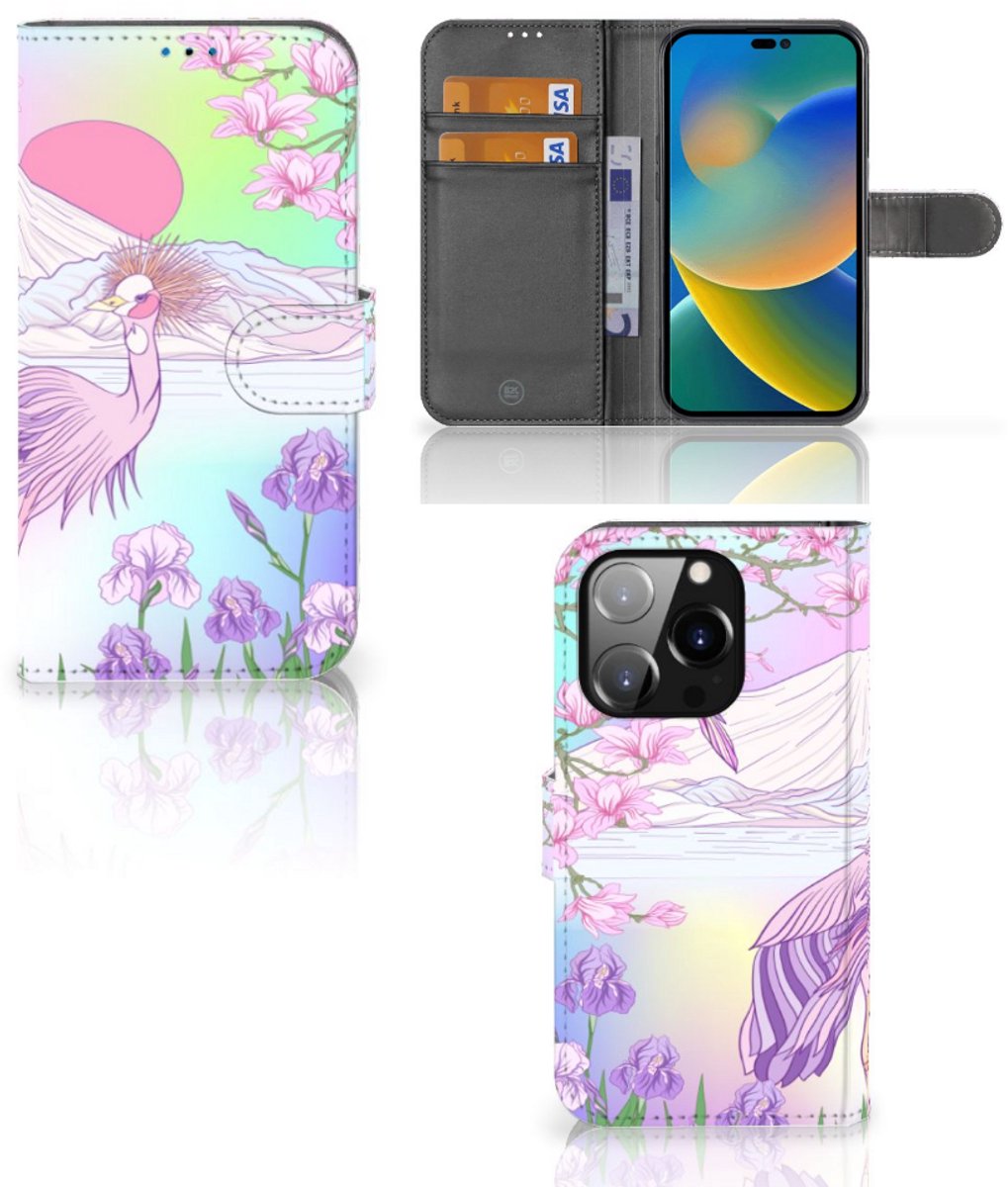 iPhone 14 Pro Telefoonhoesje met Pasjes Bird