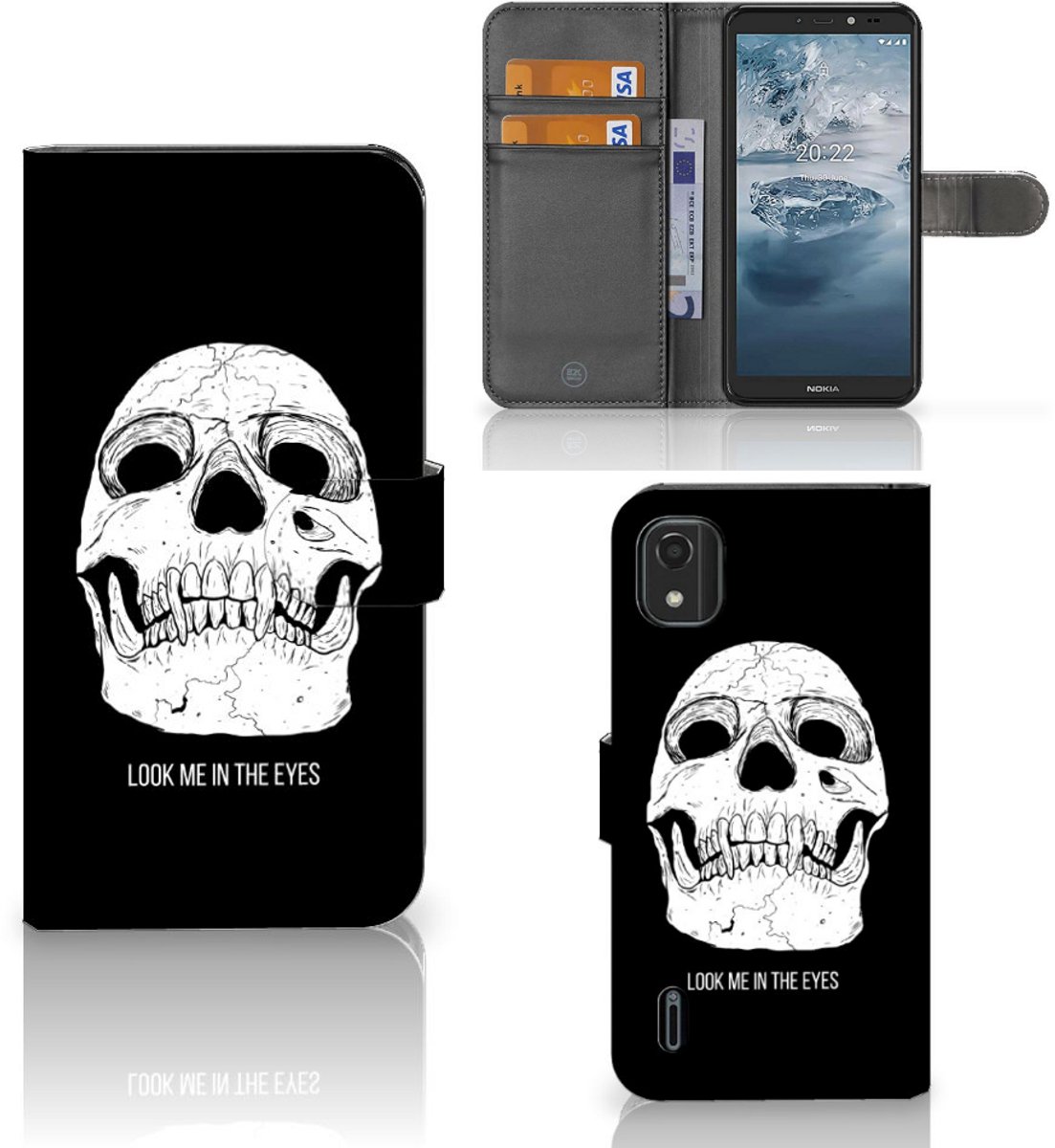 Telefoonhoesje met Naam Nokia C2 2nd Edition Skull Eyes
