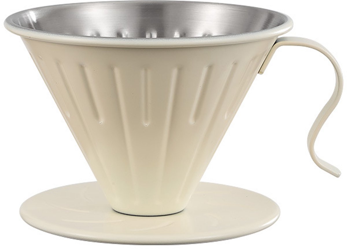Koffiefilter uit één stuk roestvrij staal, gebroken wit
