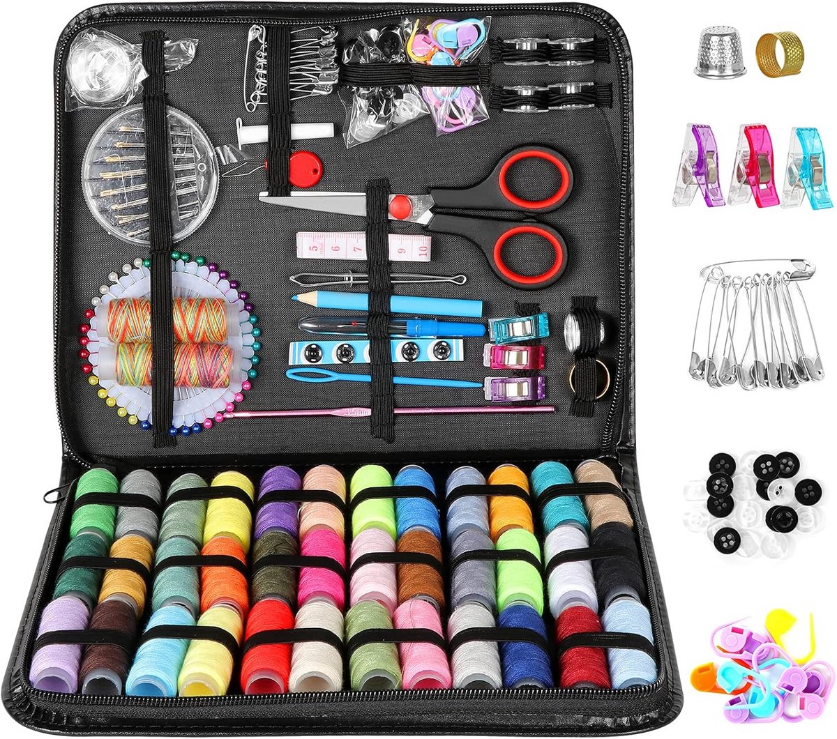 Complete naaiset met 183 accessoires voor kinderen en volwassenen